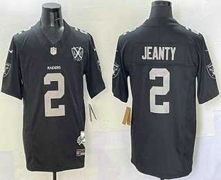 Men%27s Las Vegas Raiders #2 Ashton Jeanty Limited Black 65th Fashion Vapor Jersey